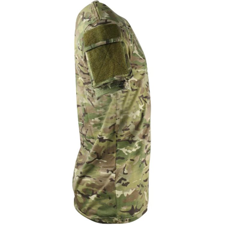Camiseta TACTICAL VELCRO verde con bolsillos en mangas - KO-1923