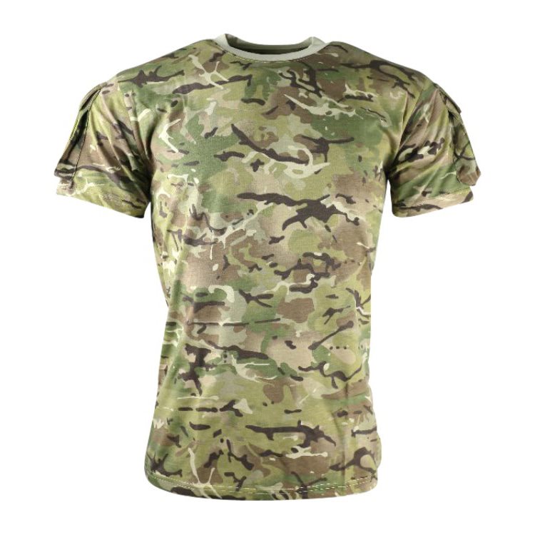Camiseta táctica VELCRO manga corta camuflaje BTP, algodón 220 g/m²