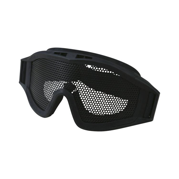 Gafas Operator negras con rejilla metálica y espuma interior, correa elástica ajustable
