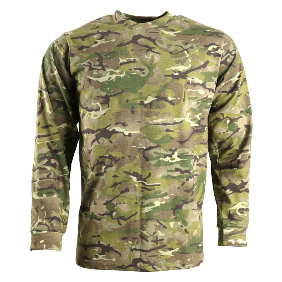 Camiseta de manga larga camuflaje BTP KOMBAT, 100% algodón