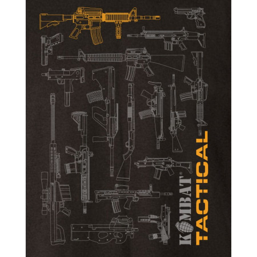 Camiseta TACTICA GUN de algodón negra con estampado y manga corta