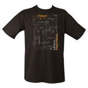 Camiseta TACTICA GUN de algodón negra con estampado y manga corta