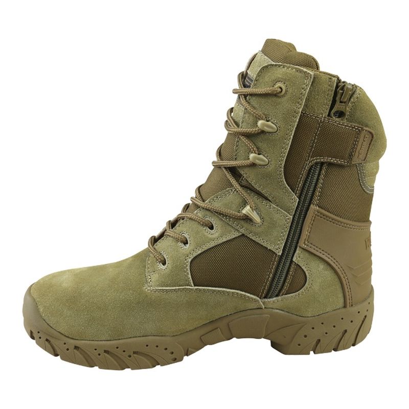 Botas tácticas PRO 50/50 COYOTE en color desértico, nylon y ante 1150D, tallas UK