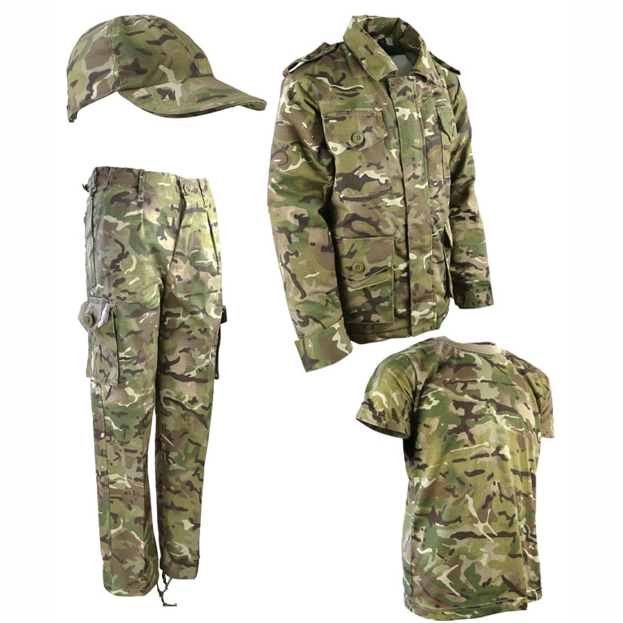 Conjunto infantil camuflaje británico ADVENTURER SET DPM - chaqueta, pantalón, camiseta y gorra con visera