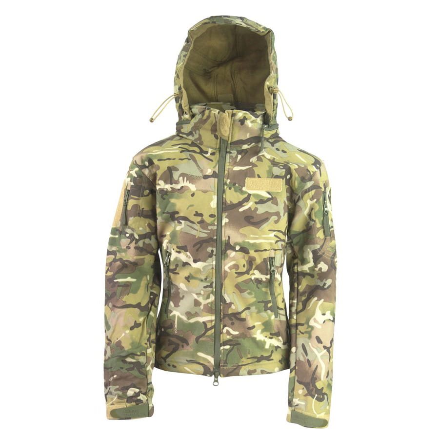 Chaqueta infantil softshell PATRIOT en camuflaje BTP, impermeable y cortaviento