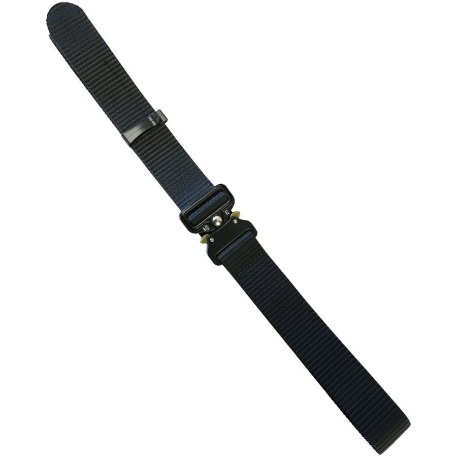 Cinturón táctico RECON negro 118 cm en nylon con hebilla metálica de liberación rápida