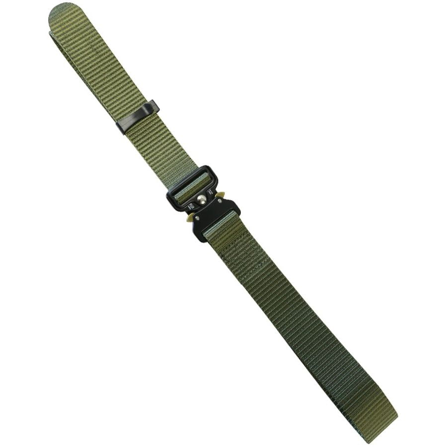 Cinturón táctico RECON negro 118 cm en nylon con hebilla metálica de liberación rápida