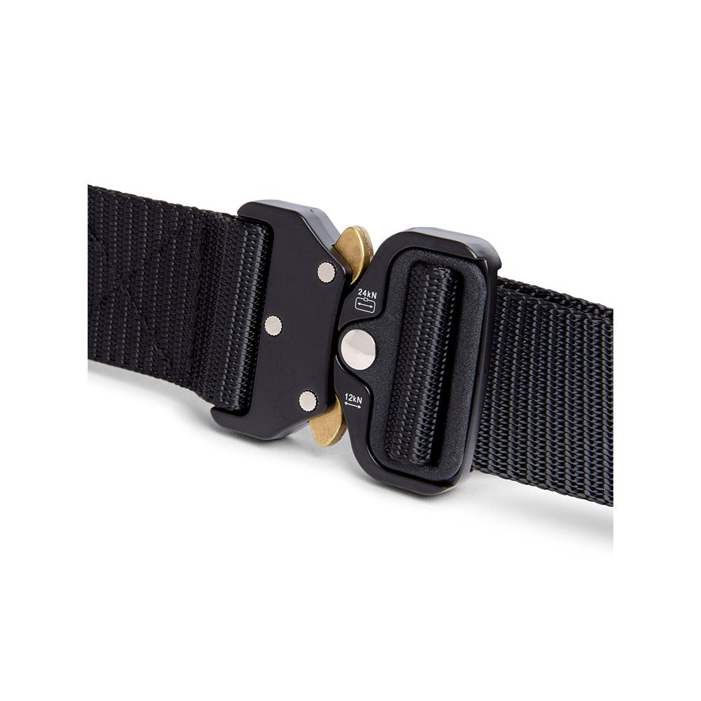 Cinturón táctico RECON negro 118 cm en nylon con hebilla metálica de liberación rápida