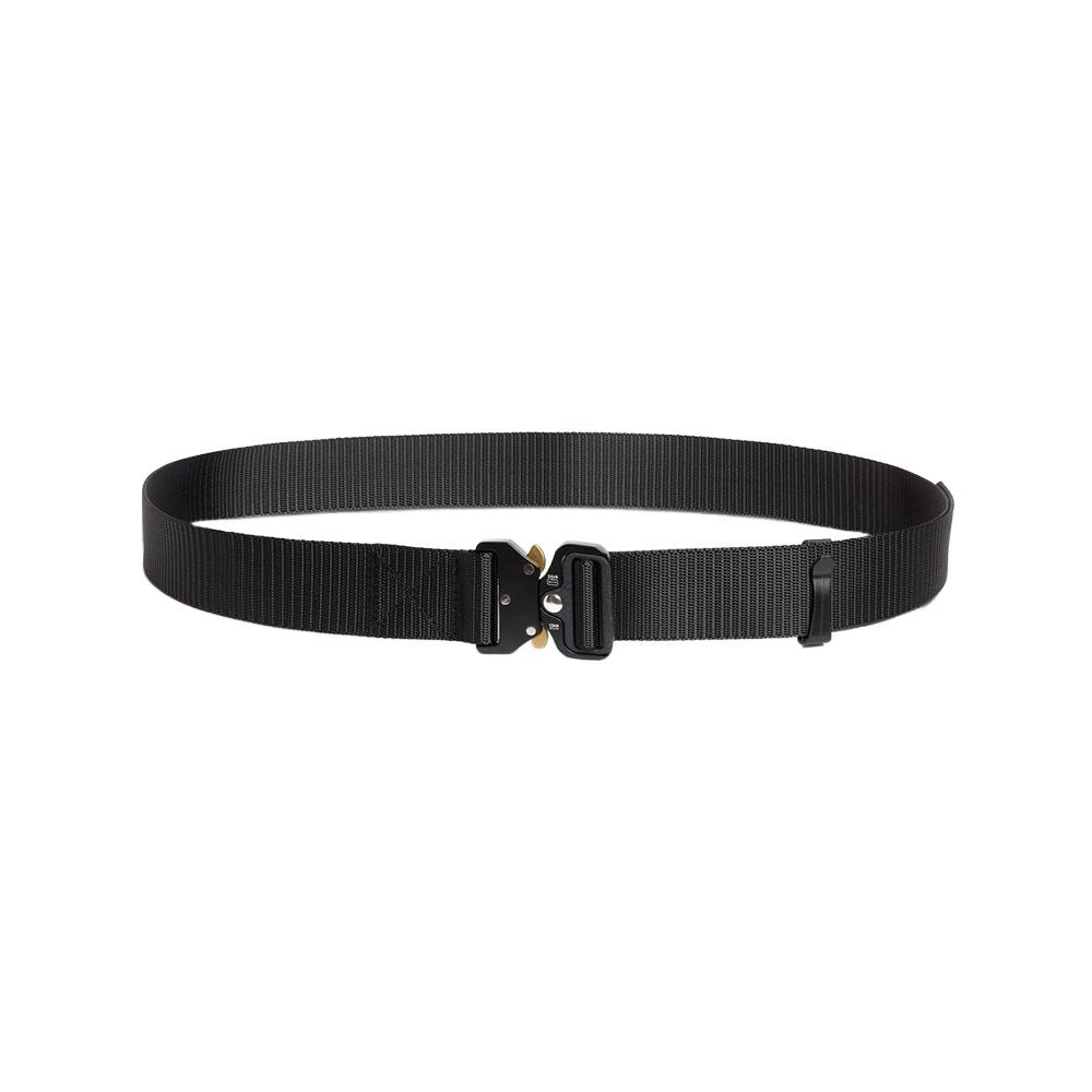 Cinturón táctico RECON negro 118 cm en nylon con hebilla metálica de liberación rápida