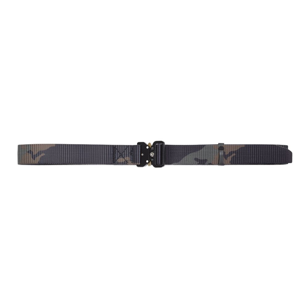 Cinturón táctico RECON negro 118 cm en nylon con hebilla metálica de liberación rápida