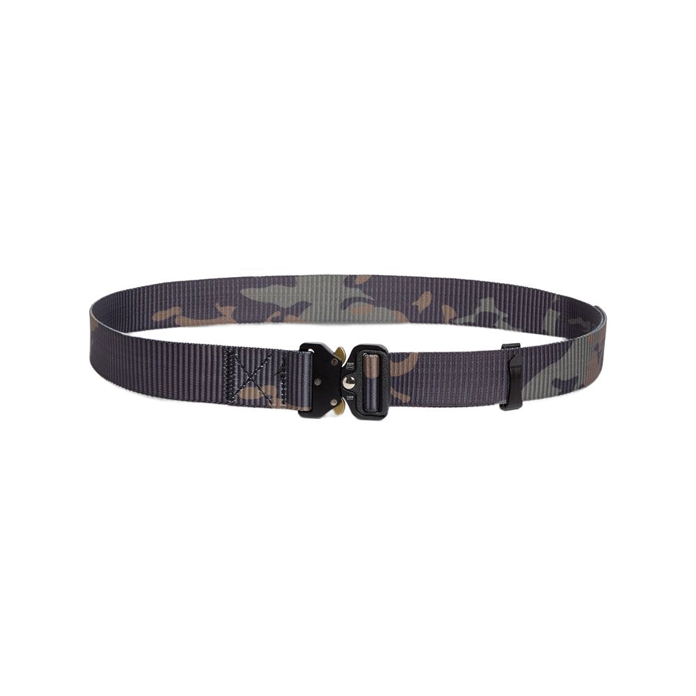 Cinturón táctico RECON negro 118 cm en nylon con hebilla metálica de liberación rápida