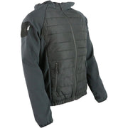 Chaqueta táctica VENOM softshell negra con capucha y bolsillos con cremallera