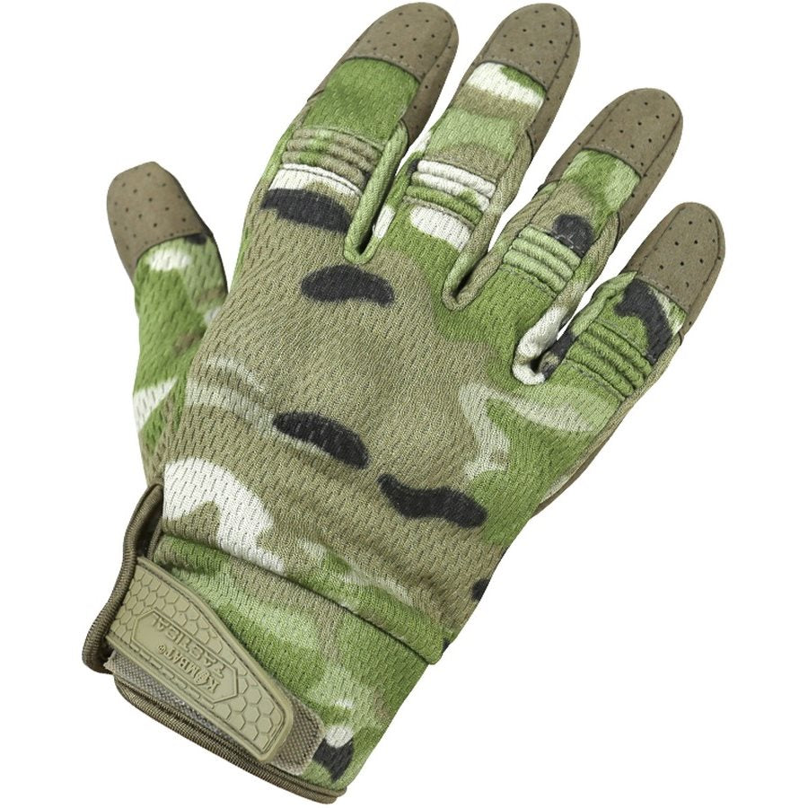 Guantes tácticos RECON con protección de nudillos y palma de serraje (KO-207-BTP)