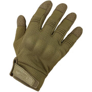 Guantes tácticos RECON coyote con protección de nudillos, neopreno y palma de ante