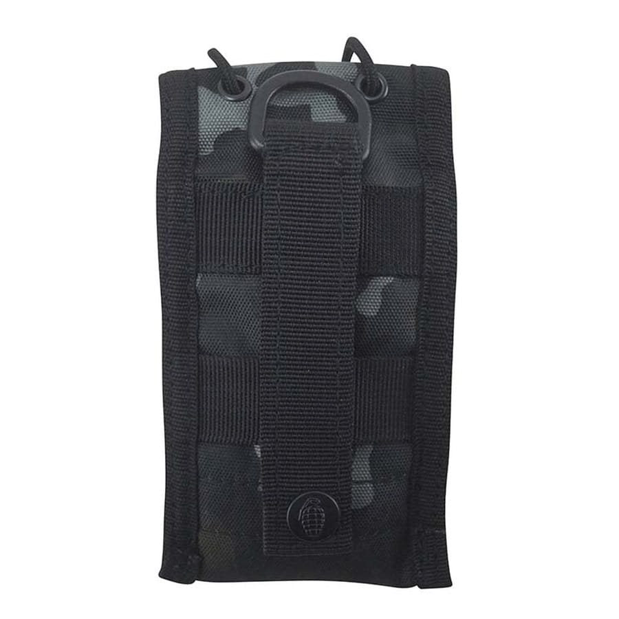 Funda MOLLE protectora para teléfono con cordón ajustable, negra, 15 x 8 x 4 cm