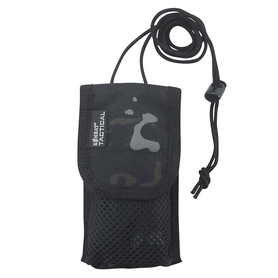 Funda MOLLE protectora para teléfono con cordón ajustable, negra, 15 x 8 x 4 cm