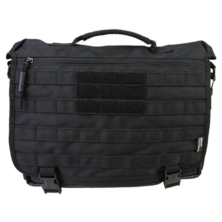 Bolsa messenger táctica 20 L negra con MOLLE/PALS y correa desmontable