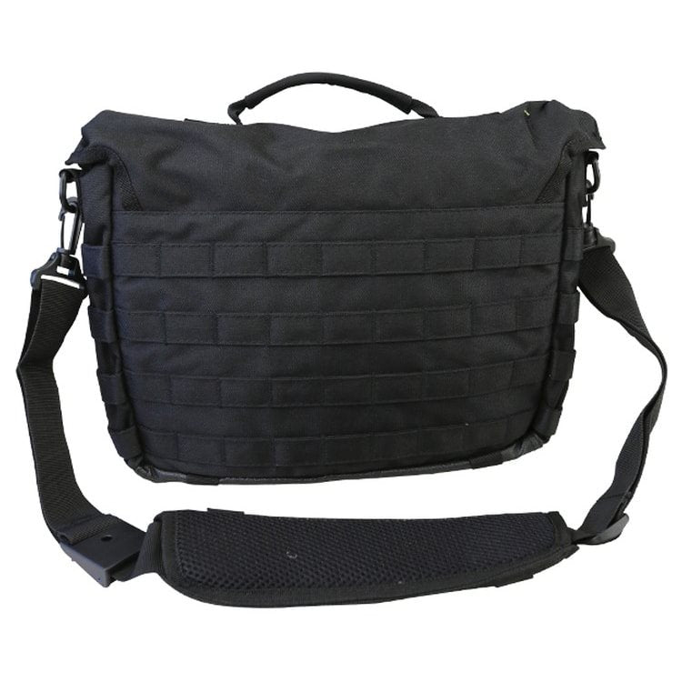 Bolsa messenger táctica 20 L negra con MOLLE/PALS y correa desmontable