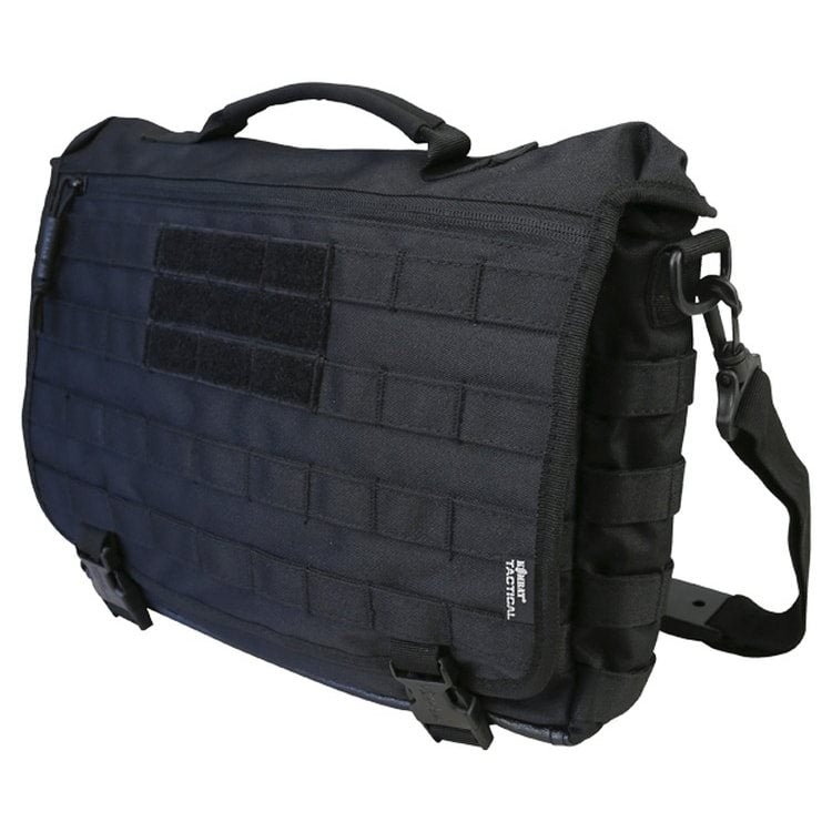 Bolsa messenger táctica 20 L negra con MOLLE/PALS y correa desmontable