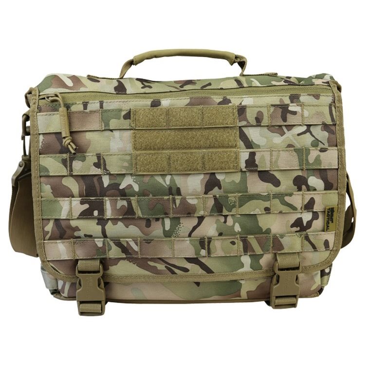 Bolsa messenger táctica 20 L negra con MOLLE/PALS y correa desmontable