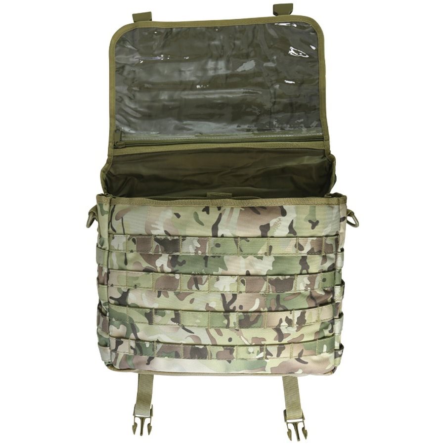 Bolsa messenger táctica 20 L negra con MOLLE/PALS y correa desmontable