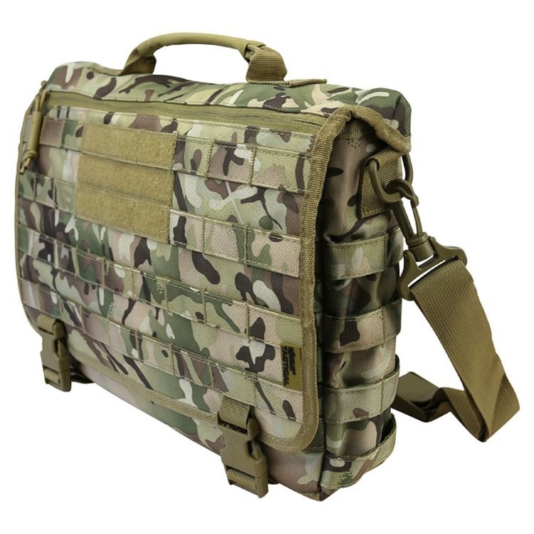 Bolsa bandolera táctica MESSENGER 20 L negra con MOLLE/PALS