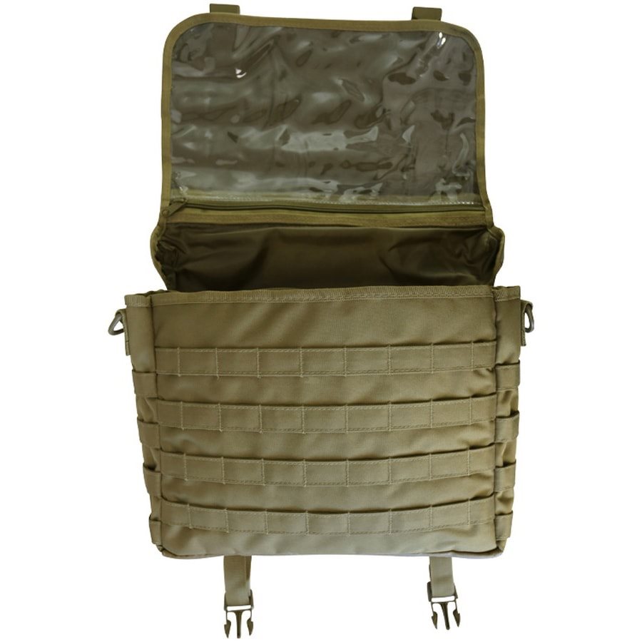 Bolsa messenger táctica 20 L negra con MOLLE/PALS y correa desmontable