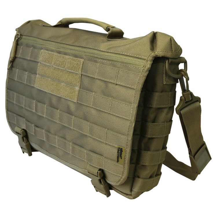 Bolsa bandolera táctica MESSENGER 20 L negra con MOLLE/PALS