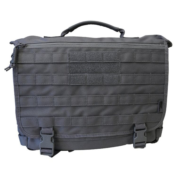 Bolsa messenger táctica 20 L negra con MOLLE/PALS y correa desmontable