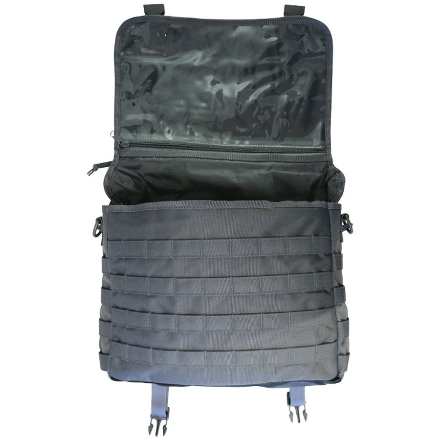 Bolsa messenger táctica 20 L negra con MOLLE/PALS y correa desmontable