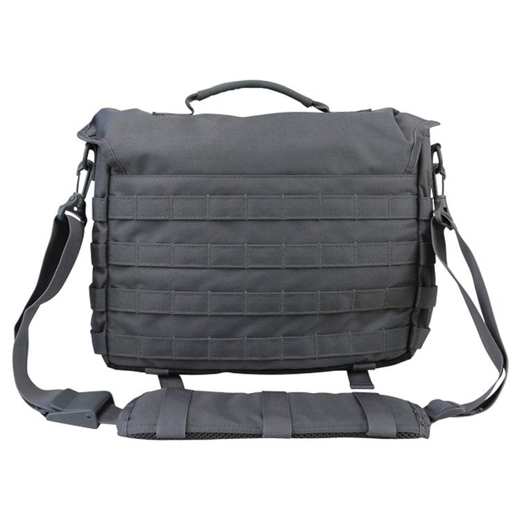 Bolsa messenger táctica 20 L negra con MOLLE/PALS y correa desmontable