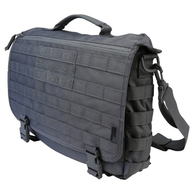 Bolsa bandolera táctica MESSENGER 20 L negra con MOLLE/PALS