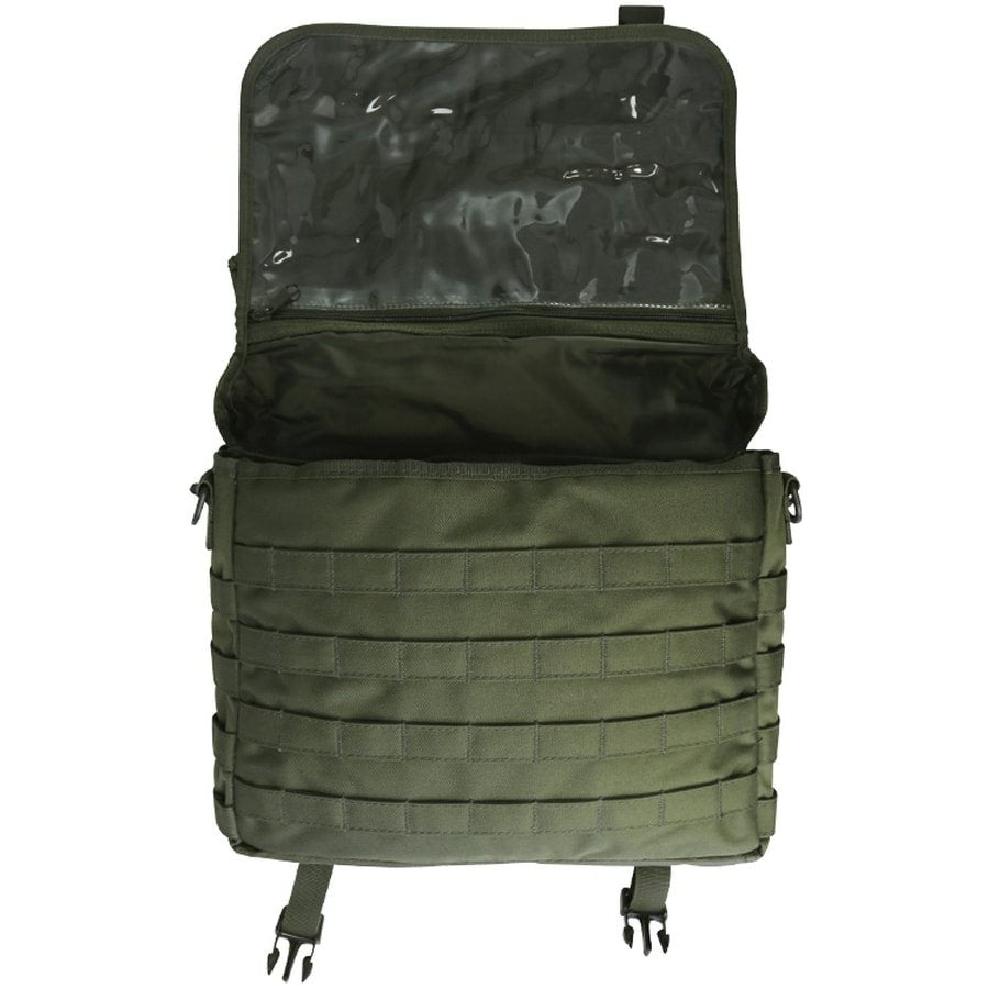Bolsa messenger táctica 20 L negra con MOLLE/PALS y correa desmontable
