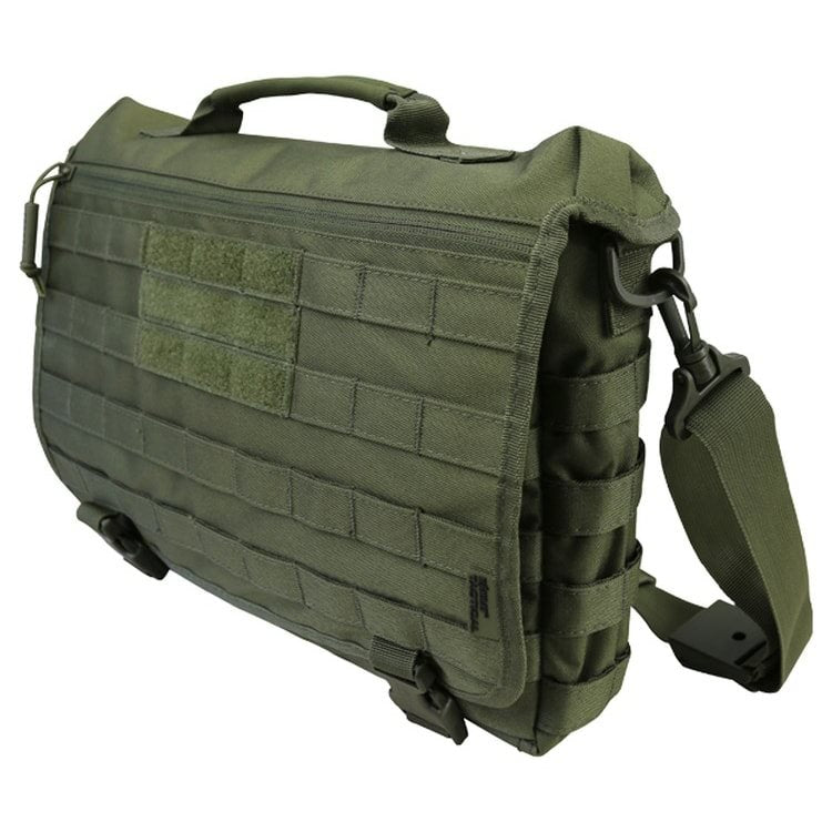 Bolsa bandolera táctica MESSENGER 20 L negra con MOLLE/PALS