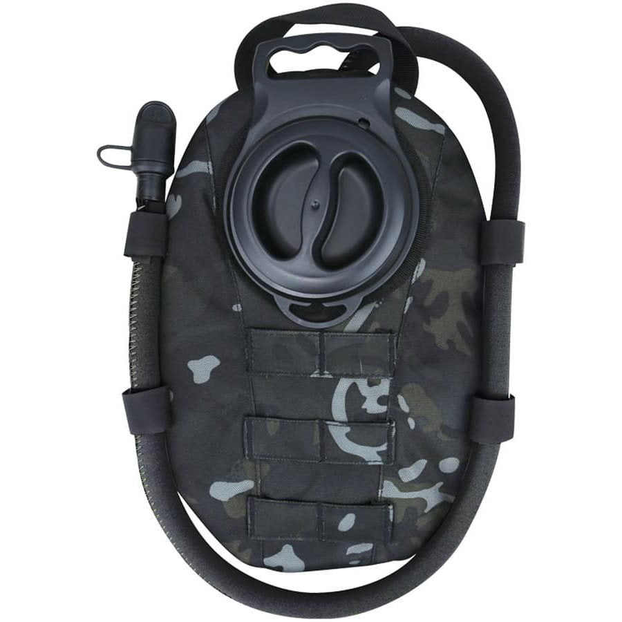 Bolsa de hidratación AQUA MOLLE negra con depósito extraíble de 1 L y tubo aislado