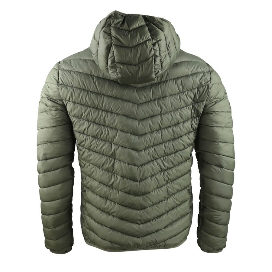 Chaqueta XENON reversible verde con capucha y bolsillos, 50% poliéster 50% poliamida