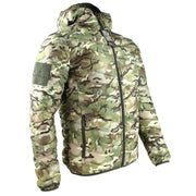 Chaqueta XENON reversible verde con capucha y bolsillos, 50% poliéster 50% poliamida