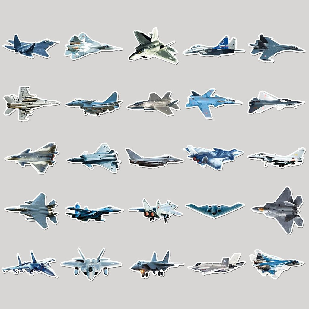 Set de 50 pegatinas de aviones, pegatinas autoadhesivas para decorar cuadernos y regalos