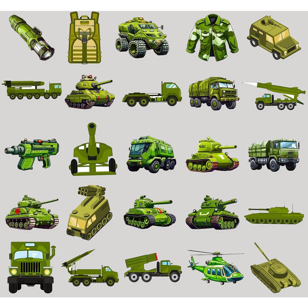 Pack de 50 pegatinas con temática militar ARMY