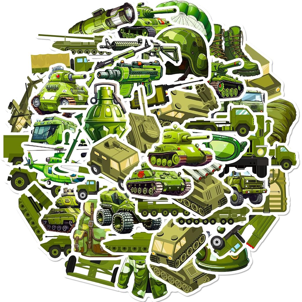 Pack de 50 pegatinas con temática militar ARMY