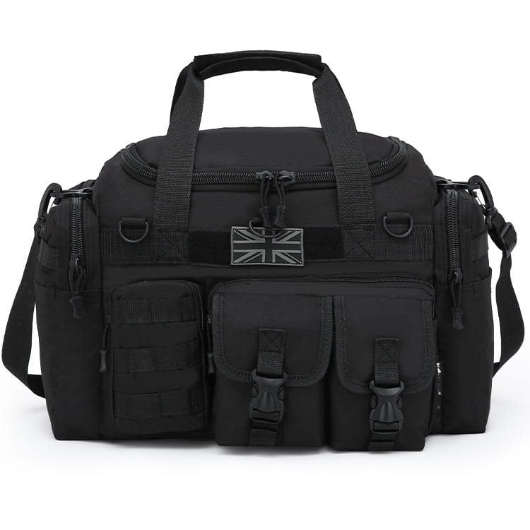 Bolsa de viaje SAXON HOLDALL 35 L negra con bolsillos exteriores