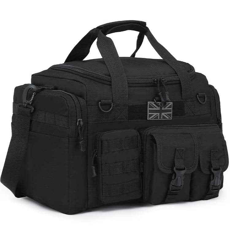 Bolsa de viaje SAXON HOLDALL 35 L negra con bolsillos exteriores