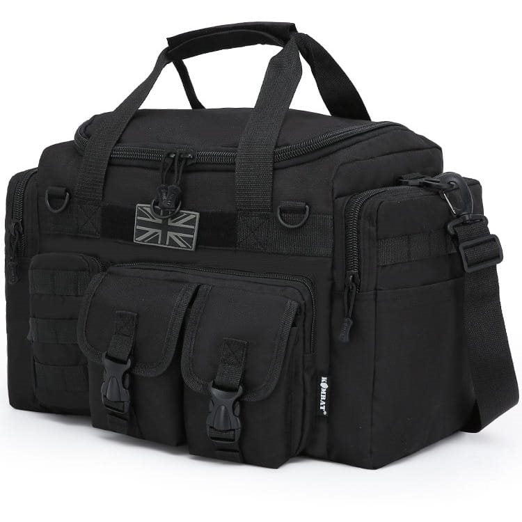 Bolsa de viaje SAXON HOLDALL 35 L negra con bolsillos exteriores