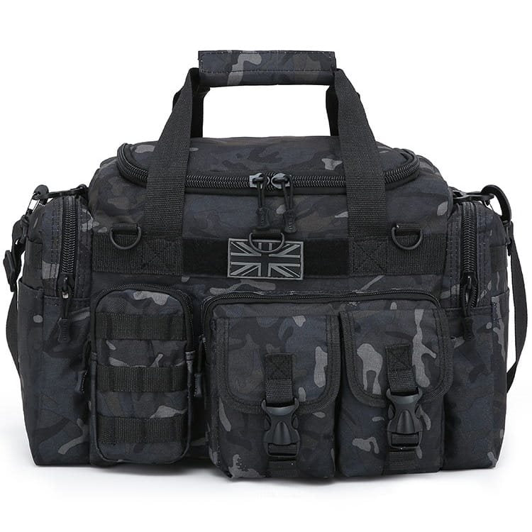Bolsa de viaje SAXON HOLDALL 35 L negra con bolsillos exteriores