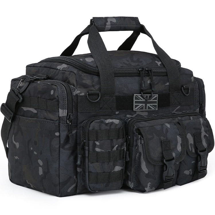 Bolsa de viaje SAXON HOLDALL 35 L negra con bolsillos exteriores