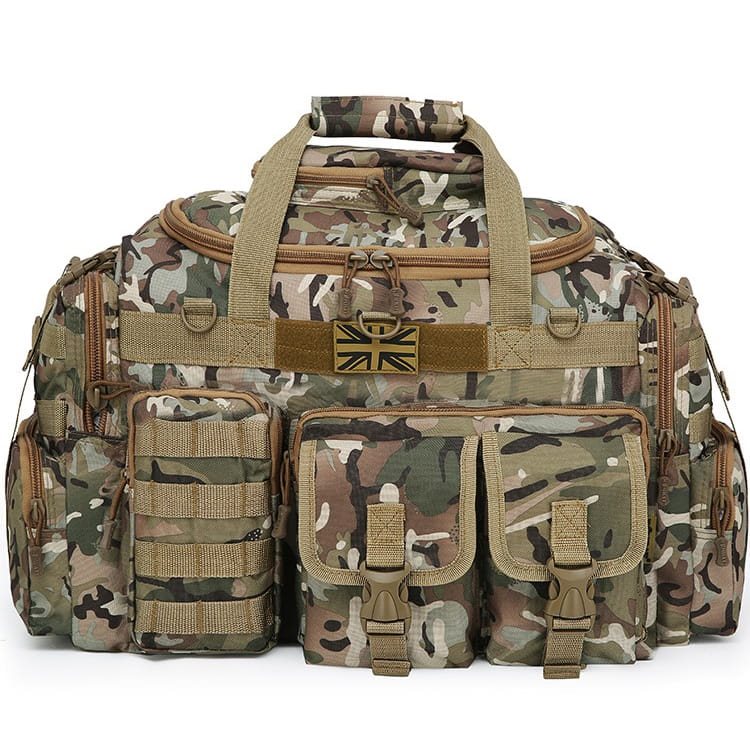 Bolsa de viaje SAXON HOLDALL 50 L negra con compartimentos exteriores para organizar