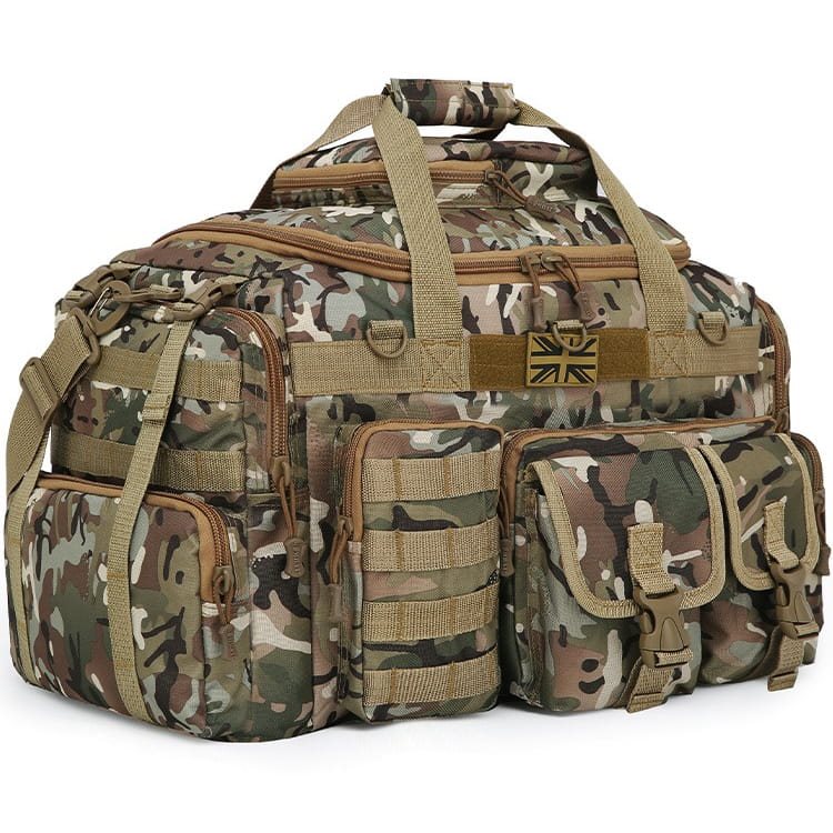 Bolsa de viaje SAXON HOLDALL 50 L negra con compartimentos exteriores para organizar