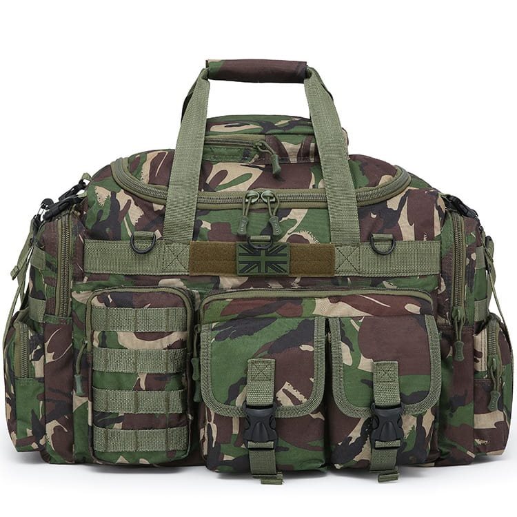 Bolsa de viaje SAXON HOLDALL 50 L negra con compartimentos exteriores para organizar