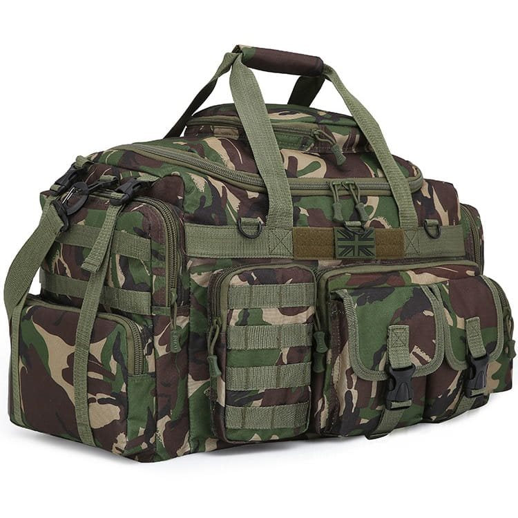 Bolsa de viaje SAXON HOLDALL 50 L negra con compartimentos exteriores para organizar