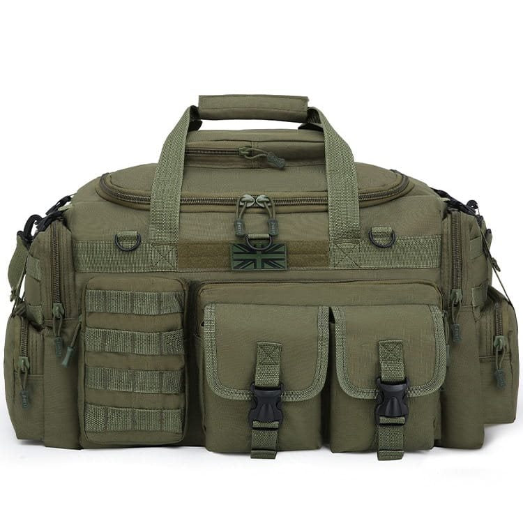 Bolsa de viaje SAXON HOLDALL 50 L negra con compartimentos exteriores para organizar